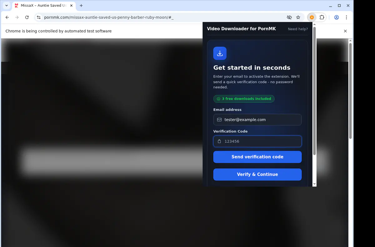 Pornmk Video Downloader browser extension screenshot 4